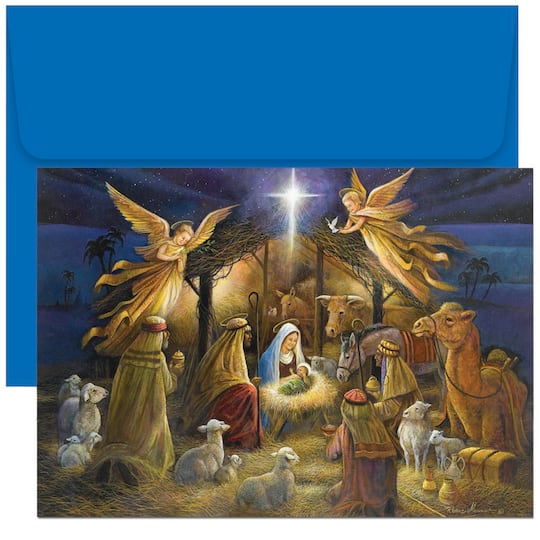 JAM Paper Holy Scene Christmas Card Set